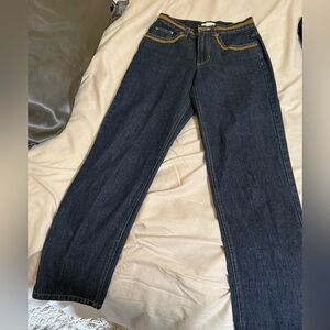 Liz Claiborne Blue Denim Jeans with Yellow Stitching